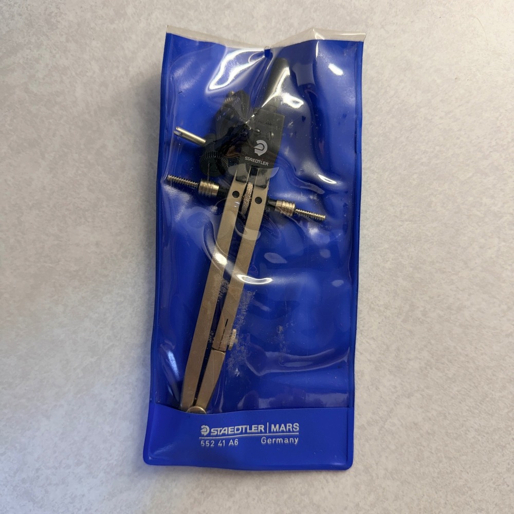 Staedtler Mars 552 41 A6 Precision Drafting Compass Set Germany Blue Pouch